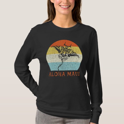 Aloha Maui Vintage Hawaiian Island Tribal Stingray T_Shirt