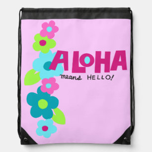 Aloha Means Hello Hawaiian Floral Backpack