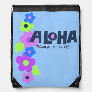 Aloha Means Hello Hawaiian Floral Backpack