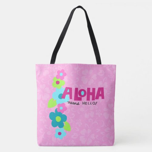 Aloha Means Hello Hawaiian Hibiscus Beach Bag