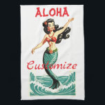 Aloha Mermaid Thunder_Thunder_Cove Kitchen Towel<br><div class="desc">Hawaiian Aloha Mermaid to personalize</div>
