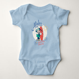 Aloha Minnie Mouse Surf Style Baby Bodysuit