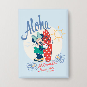 Aloha Minnie Mouse Surf Style Button