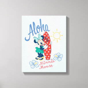 Aloha Minnie Mouse Surf Style Canvas Print