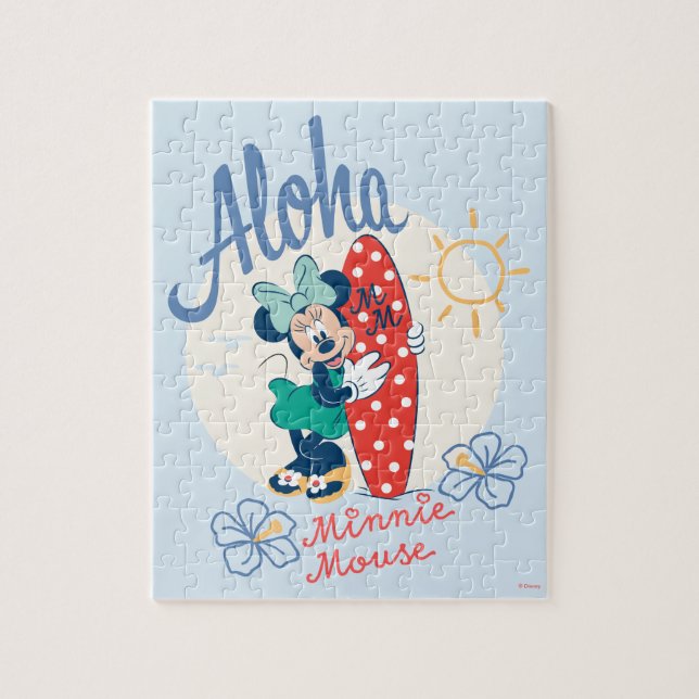 Aloha Minnie Mouse Surf Style Jigsaw Puzzle (Vertical)