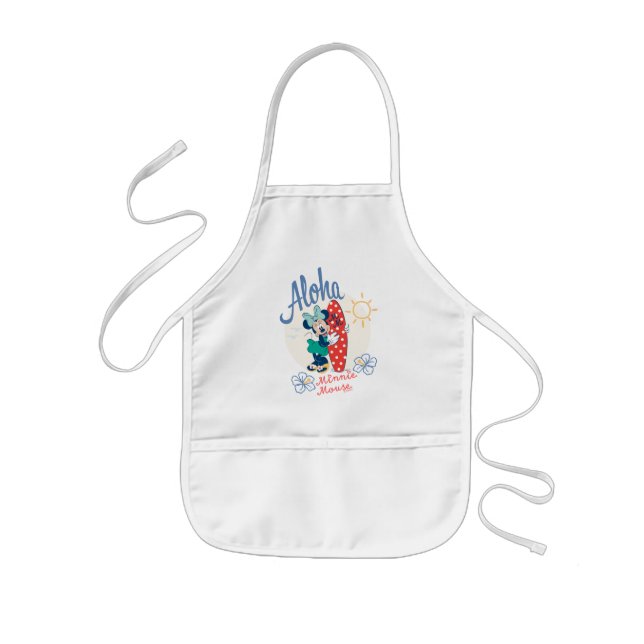 Aloha Minnie Mouse Surf Style Kids' Apron (Front)