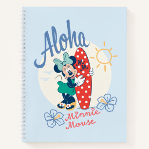 Aloha Minnie Mouse Surf Style Notebook