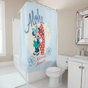 Aloha Minnie Mouse Surf Style Shower Curtain