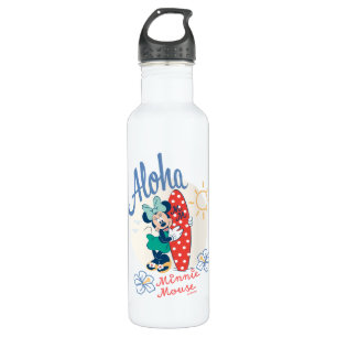 Aloha Minnie Mouse Surf Style Stainless Steel Water Bottle
