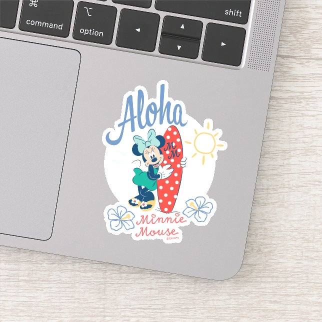 Aloha Minnie Mouse Surf Style Sticker (Detail)
