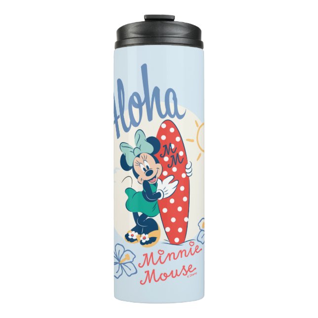 Aloha Minnie Mouse Surf Style Thermal Tumbler (Front)