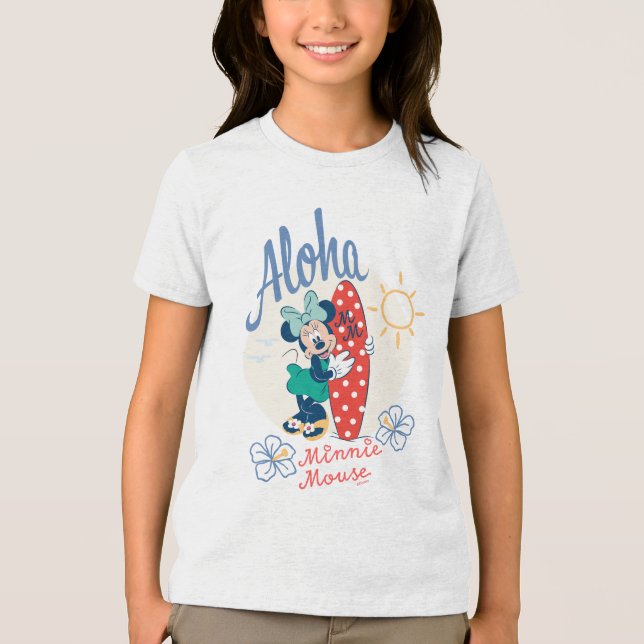 Aloha Minnie Mouse Surf Style Tri-Blend Shirt (Front)