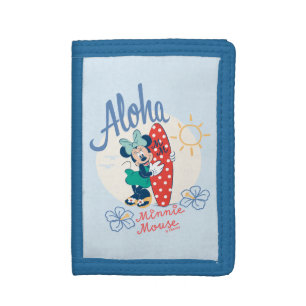 Aloha Minnie Mouse Surf Style Trifold Wallet