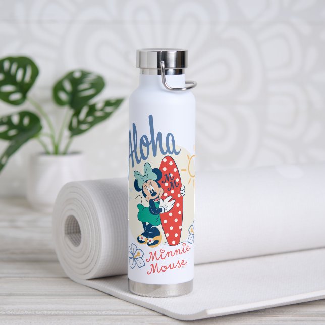 Aloha Minnie Mouse Surf Style Water Bottle (Yoga)