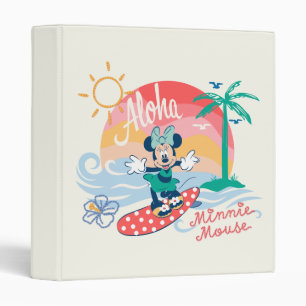 Aloha Minnie Mouse Tropical Surf 3 Ring Binder