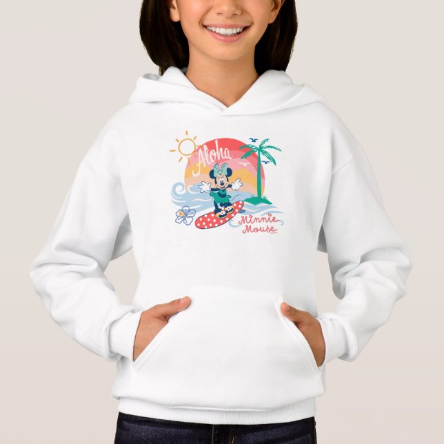 Aloha Minnie Mouse Tropical Surf Hoodie (Front)