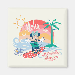 Aloha Minnie Mouse Tropical Surf Magnet
