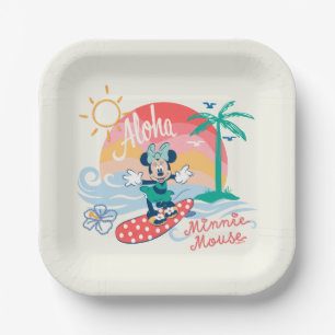 Aloha Minnie Mouse Tropical Surf Paper Plates