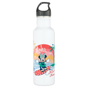 Aloha Minnie Mouse Tropical Surf Stainless Steel Water Bottle