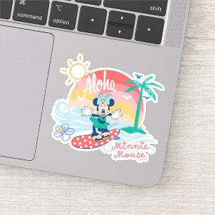 Aloha Minnie Mouse Tropical Surf Sticker