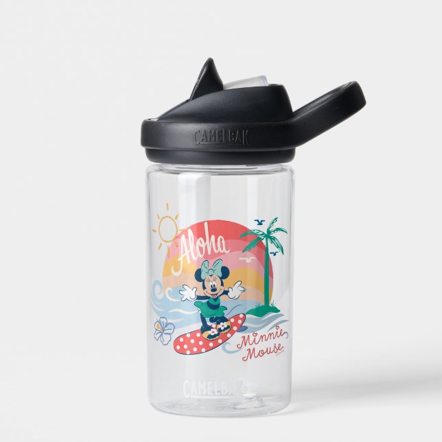 Aloha Minnie Mouse Tropical Surf Water Bottle (Left)