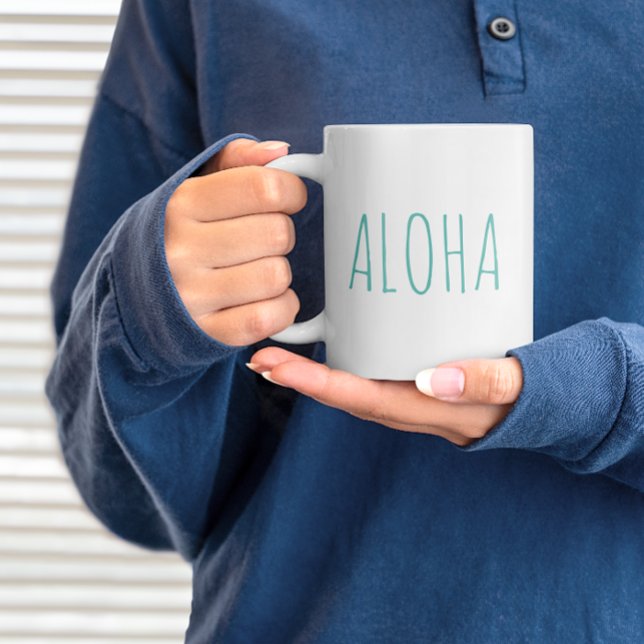 "ALOHA" Modern Farmhouse Coastal Style Coffee Mug (Creator Uploaded)