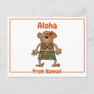 Aloha Monkey Postcard