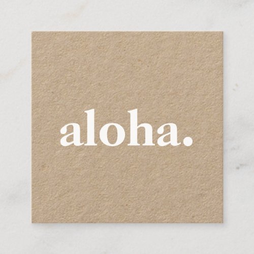 Aloha Natural Minimalist Rustic Business Card