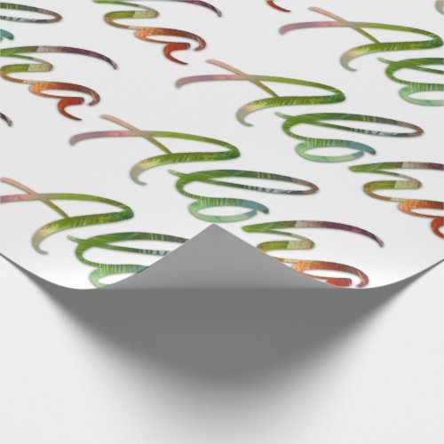 Aloha _ Nature Lettering White _ Hawaii Hawaii Wrapping Paper