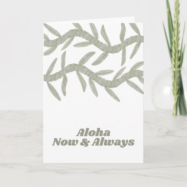 Aloha Now & Always Letterpress Thank You Card (Front)
