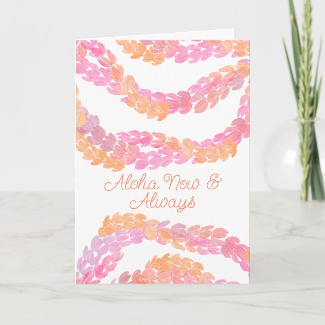 Aloha Now & Always Letterpress Thank You Card (Front)
