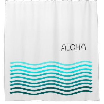 Aloha Ombre Waves Shower Curtain by GreyandAqua at Zazzle