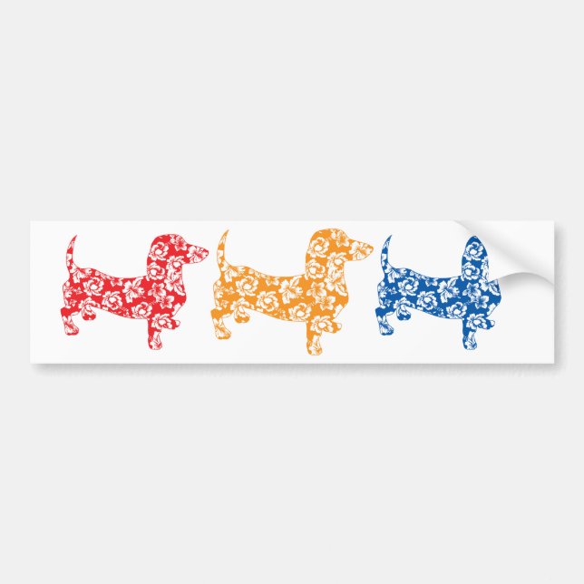 Aloha Orange Doxies Bumper Sticker (Front)