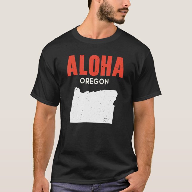 Aloha Oregon USA State America Travel Oregonian T-Shirt (Front)