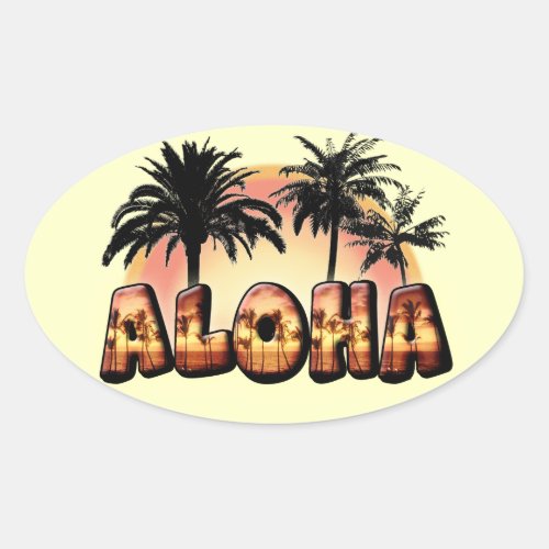 Aloha Oval Sticker