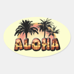 Aloha Oval Sticker