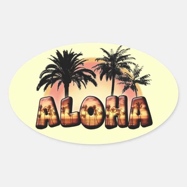 Aloha Oval Sticker (Front)