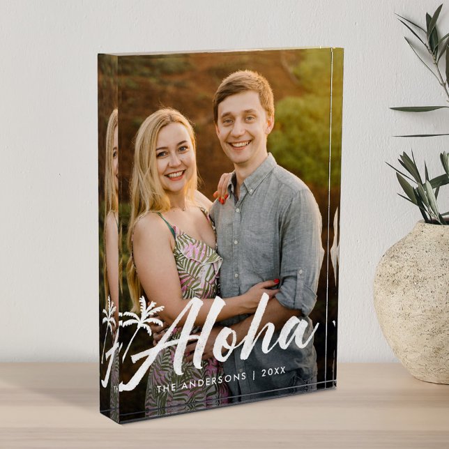 Aloha Palm Tree Holiday Photo Block (Creator Uploaded)