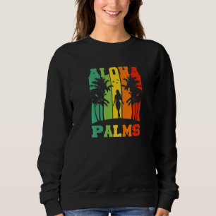 Aloha Palms Tropical Island Tiki Party Hawaii Sweatshirt