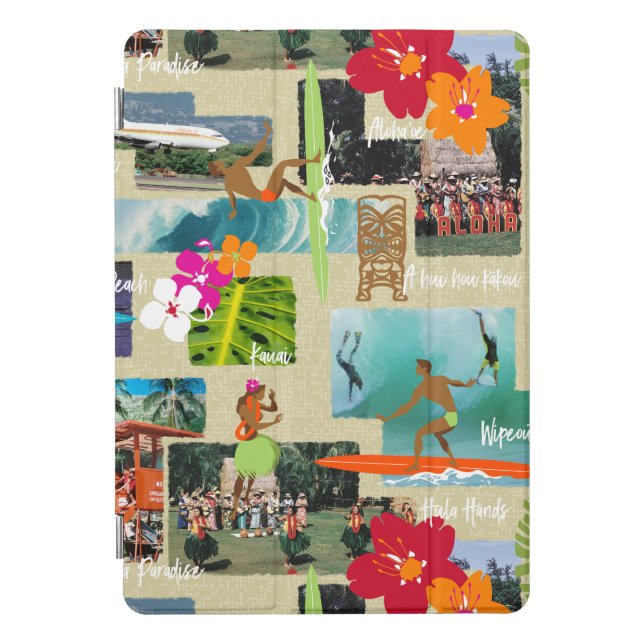 Aloha Paradise Hawaiian Vintage Postcard iPad Pro Cover (Front)