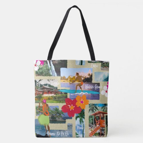 Aloha Paradise Hawaiian Vintage Postcard Tote Bag