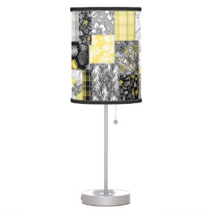 Aloha Patchwork Hawaiian Tropical Prints - Neutral Table Lamp