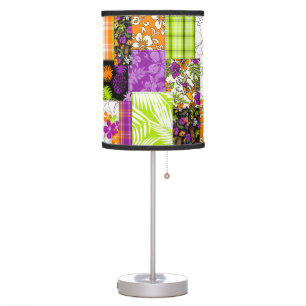 Aloha Patchwork Hawaiian Tropical Prints - Violet Table Lamp
