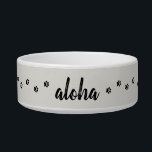 Aloha Paw Print Pet Bowl Customize<br><div class="desc">Feel Aloha or Change aloha to your pet's name to customize!</div>
