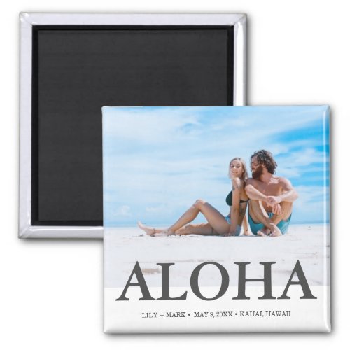 Aloha Photo Hawaii Wedding Save the Date Magnet