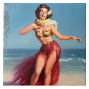 Aloha Pin Up Ceramic Tile