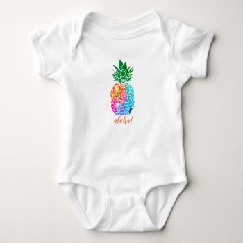 Aloha! Pineapple Baby Body Suit Baby Bodysuit by BeachBeginnings at Zazzle
