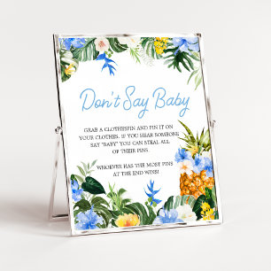 Aloha Pineapple Baby Shower Don't Say Baby Sign
