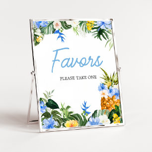Aloha Pineapple Baby Shower Favors Sign