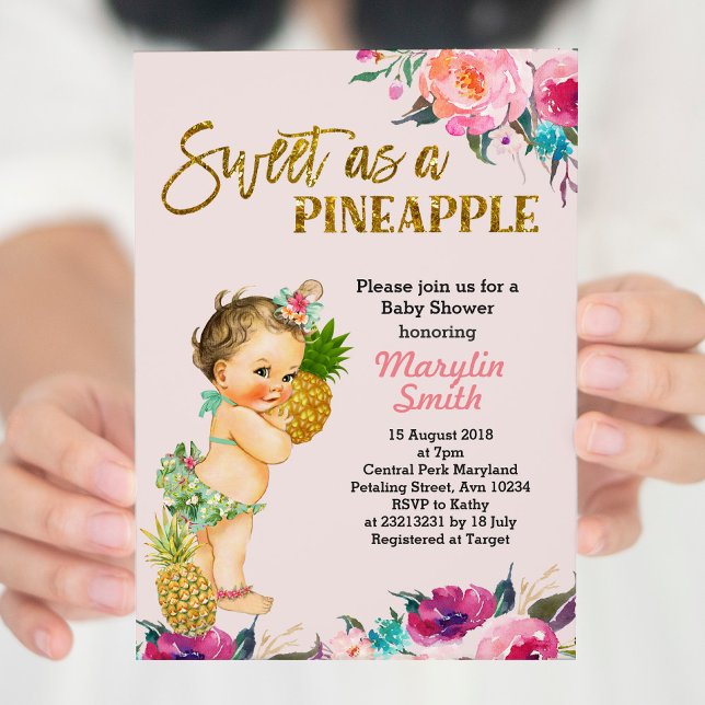 Aloha Pineapple Baby Shower Invitation (Creator Uploaded)
